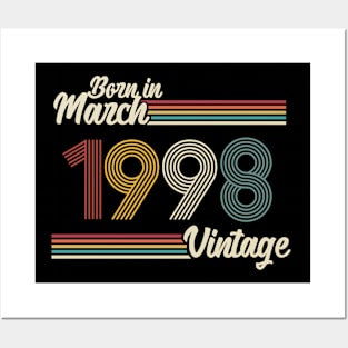 Vintage Born in March 1998 Posters and Art